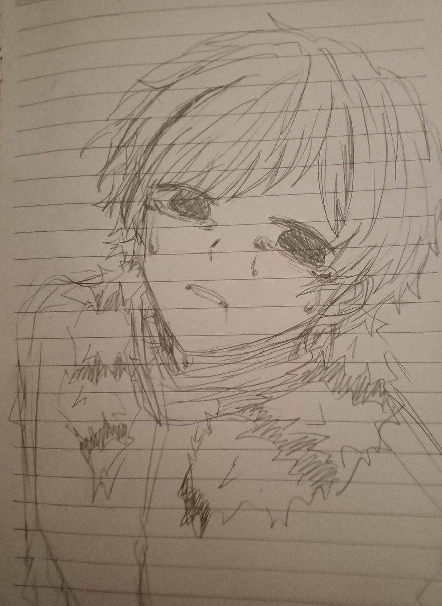 ด้วยความที่บุงโกภาคใหม่เพิ่งฉายไปแล้วเราอิ่มโมเม้นมากจึงอยากวาดน้องอัตสึชิสุดน่ารักนุ้บนิ้บหัวใจในภาคบีสขึ้นมา?ขนาดร้องไห้ยังน่ารักเลยเห็นไหม ภาพแรกเราใส่ฟิลเตอร์เอานะคะกลัวเห็นไม่ชัดถ่ายมามืดมากเลยค่ะ #อัตสึชิ #อาคุอัตสึ #คณะประพันธ์กรจรจัด #Akuat #Dazaiatsu #ดาไซอัตสึ