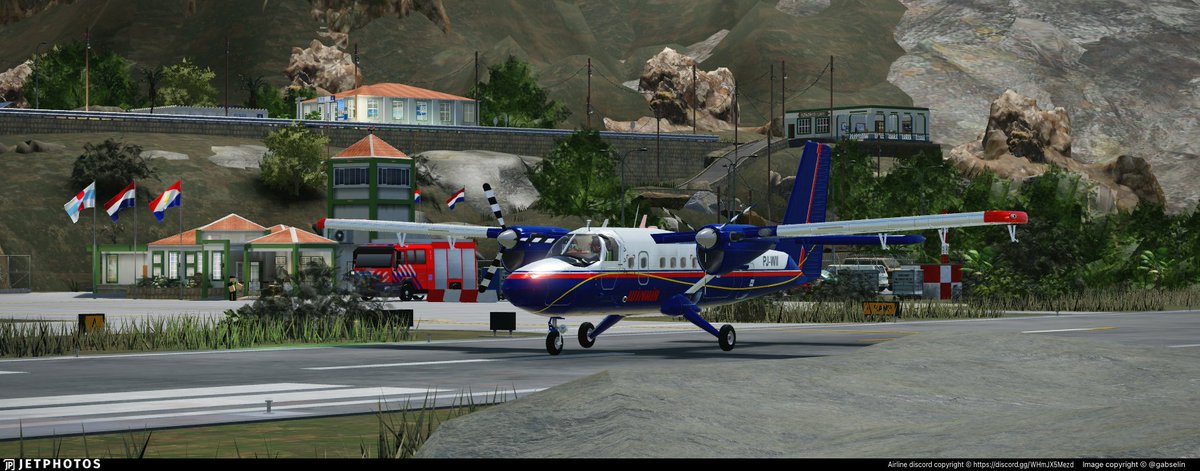 A Winair DHC-6 Twin Otter taxiing at Saba, home to the world's shortest commercial runway.