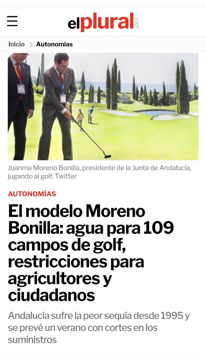 veganibalecter's tweet photo. Andaluces, ya sabéis, a ducharse en tres minutos que los campos de golf no sé riegan solos https://t.co/D8SWhuws37