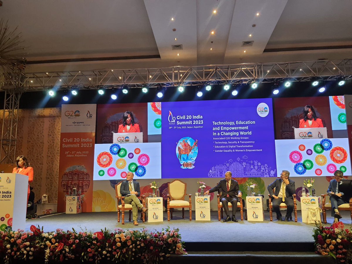 Presenting glimpses from Day 2 of the #Civil20 India 2023 Summit being held in Jaipur where a session on Technology, Education and Empowerment in a changing world was held. #Civil20India2023 #YouAreTheLight