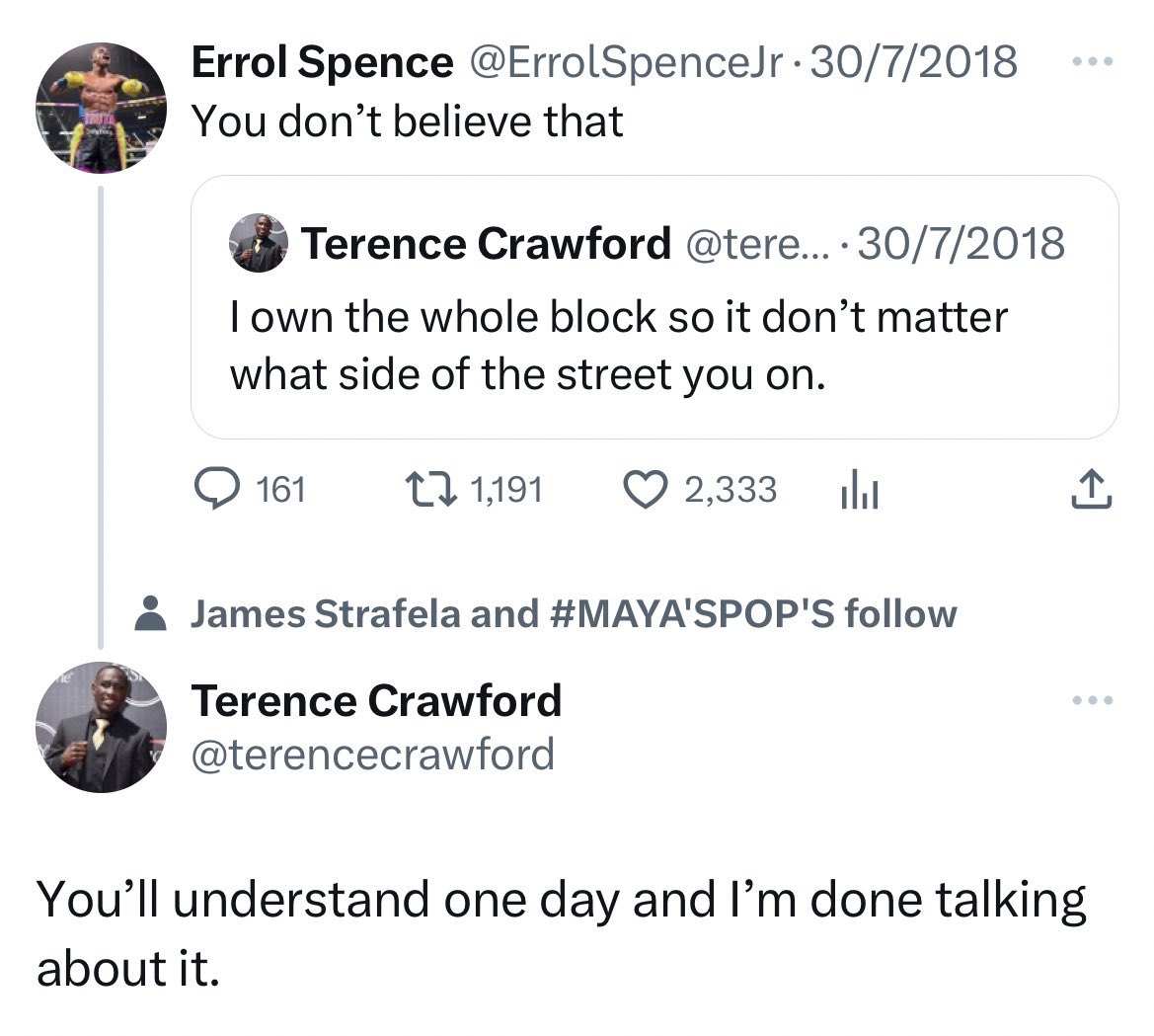 BoxingKingdom14's tweet photo. TERENCE CRAWFORD HAS BEEN TELLING US FOR YEARS! https://t.co/UzwrAjlHYC