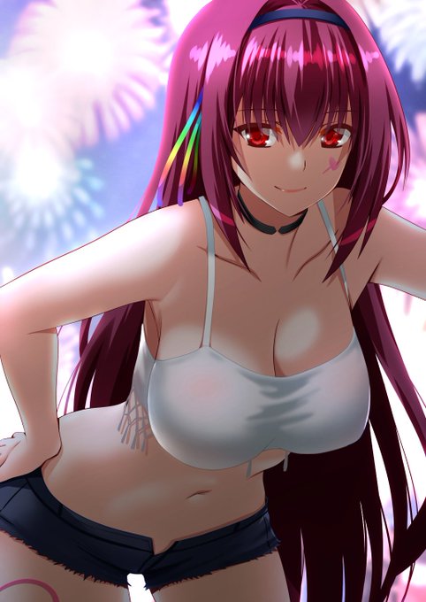 英霊催装のスカサハ師匠がラフな感じでめっちゃ素敵だったんで勢いで描いちゃった～勿論交換したですとも^^#FGO#FGO8周年 