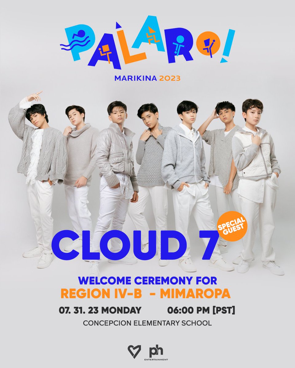 cloud7_ph's tweet photo. CLOUD 7 is gracing the Welcoming Ceremony of Palarong Pambansa for Region IV-B - MIMAROPA at Concepcion Elementary School this Monday, JULY 31 at 06:00PM
#PalarongPambansa2023 #PALAROMarikina2023 #C7_PALARO #PowerhouseEntertainment
See you,  Rainbows! https://t.co/lbVf24fFNs