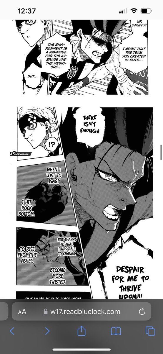 donniedrako15's tweet photo. #bluelock227 spoilers 

The fact that Barou reminds Snuffy so much of Mick that he probably built his strategies around keeping him safe, only to end up supporting Barou’s imitative to surpass him might be the most heart warming moments in the whole damn series. https://t.co/Kohg6fhbkk
