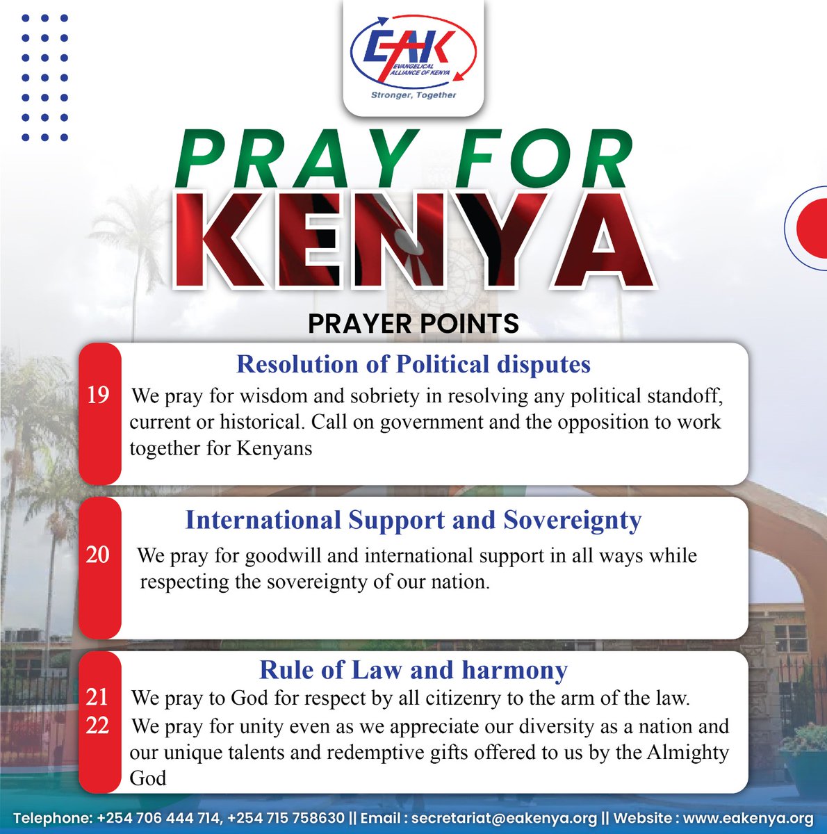 EAK_Kenya_'s tweet photo. But you are a chosen people, a royal priesthood, a holy nation, God’s special possession, that you may declare the praises of him who called you out of darkness into his wonderful light.
1 Peter 2:9

#pray4kenya 
#peacefulkenya
#righteousandjustnation
#TheKenyaWeWant https://t.co/aAm6rdKvaU