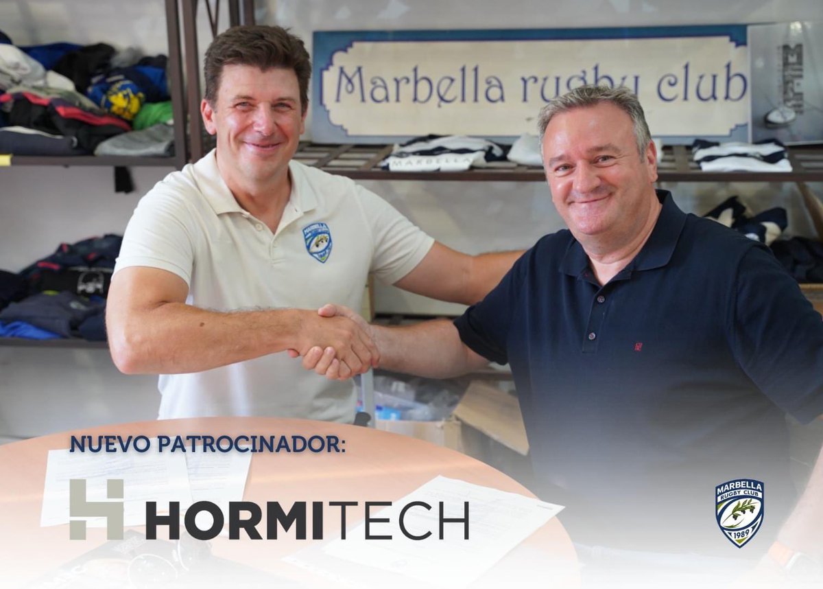 HORMITECH , nuevo patrocinador del equipo senior de Rugby de Marbella , temporada 23/24