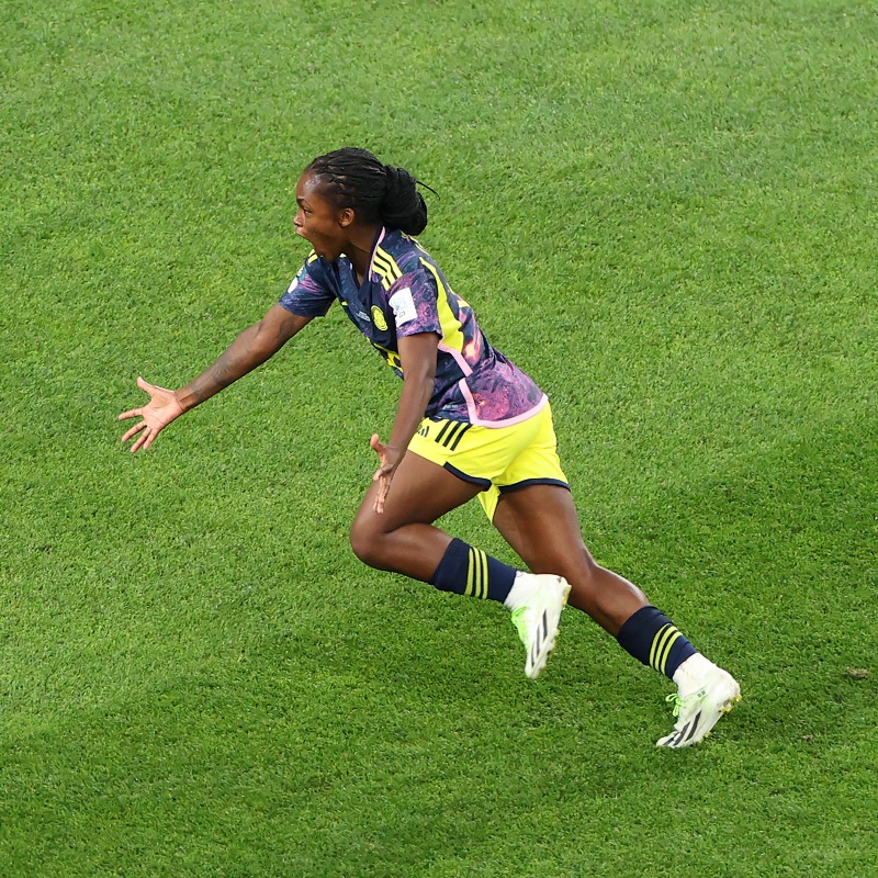 FIFAWWC's tweet photo. 18-year-old @Linda__Caicedo scores an absolute beauty to give #COL the lead. 🤩

@FCFSeleccionCol | #FIFAWWC
