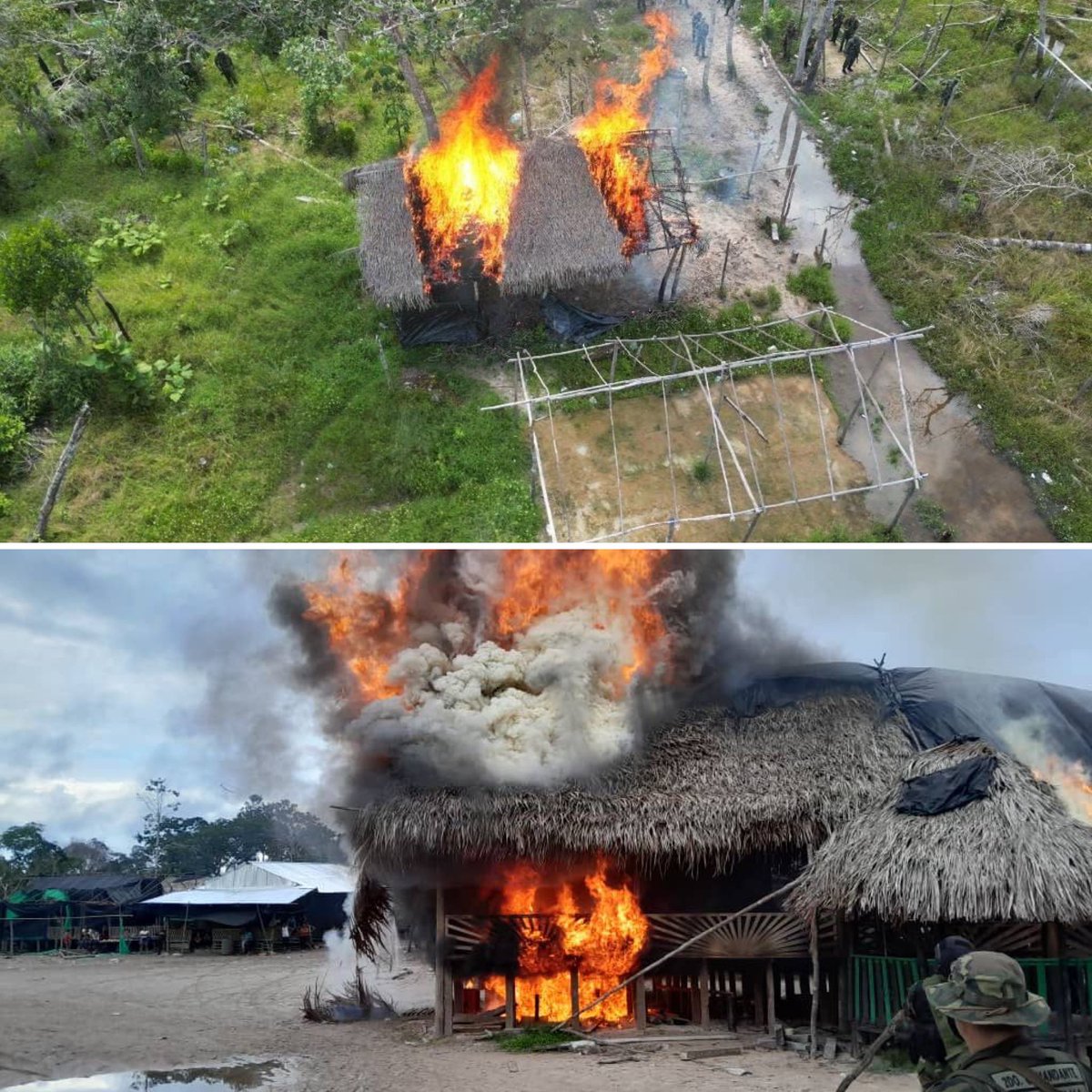 #FANB permanece en el estado Amazonas en despliegue permanente contrarrestando, desmantelando y destruyendo campamentos ilegales operados por grupos internacionales que violan de manera flagrante nuestras leyes.
#OperacionAutana2023 
#IntegrarEsVencer
