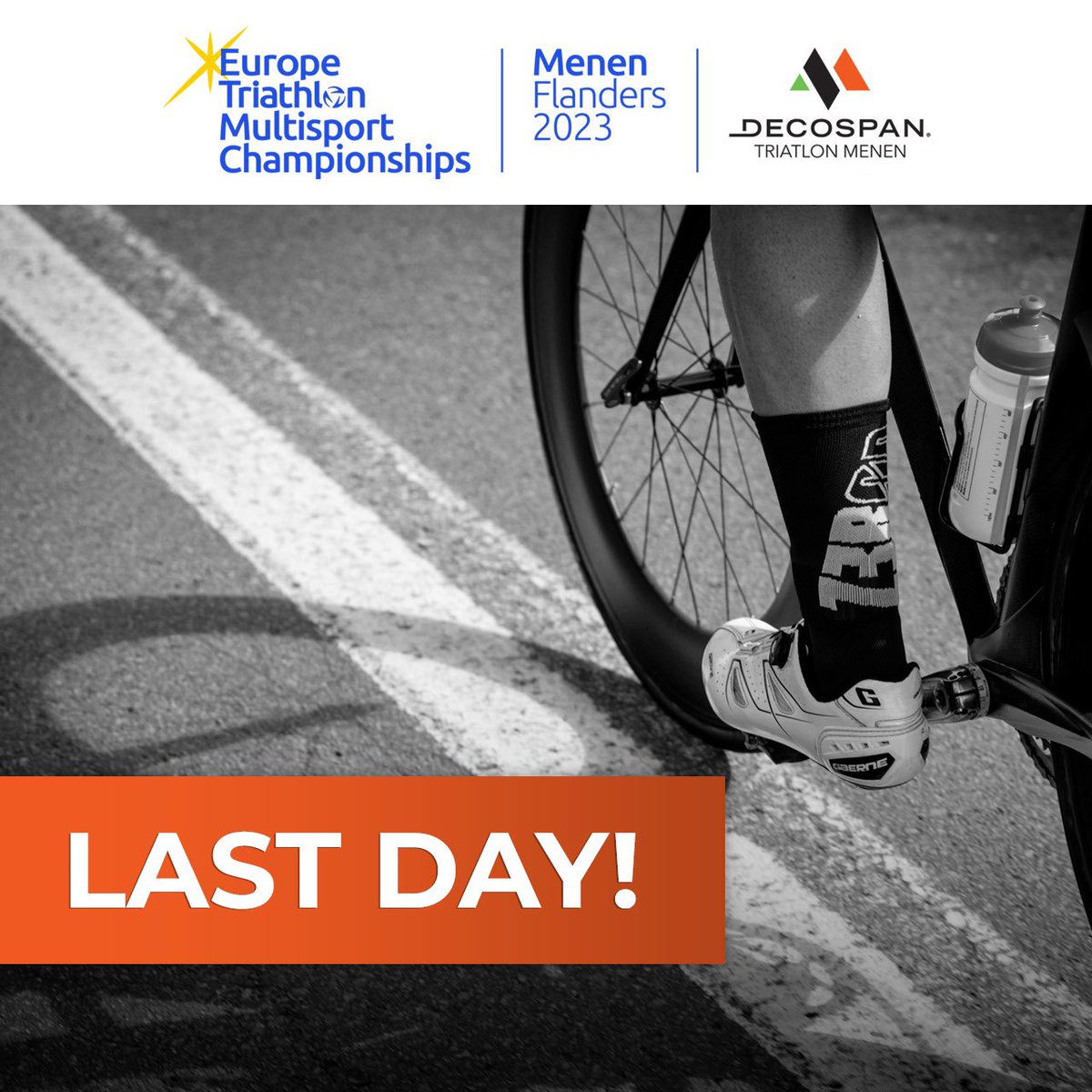 ⚠️LAST DAY⚠️
Today we close registrations at 23:59Hr for all of our Open races, we’re almost fully booked 🤩
Thanks for the enthusiasm and see you in Menen 🇧🇪🤙
Register here:
decospantriatlonmenen.be