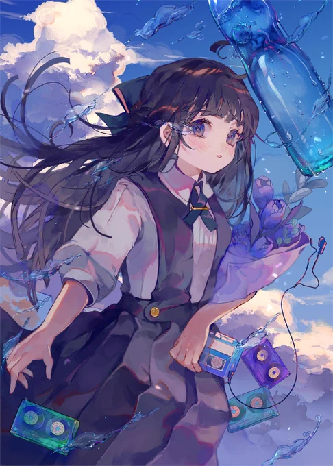新刊の表紙かんせい! 色とそれにまつわる小物をテーマにしたイラスト本になります #C102