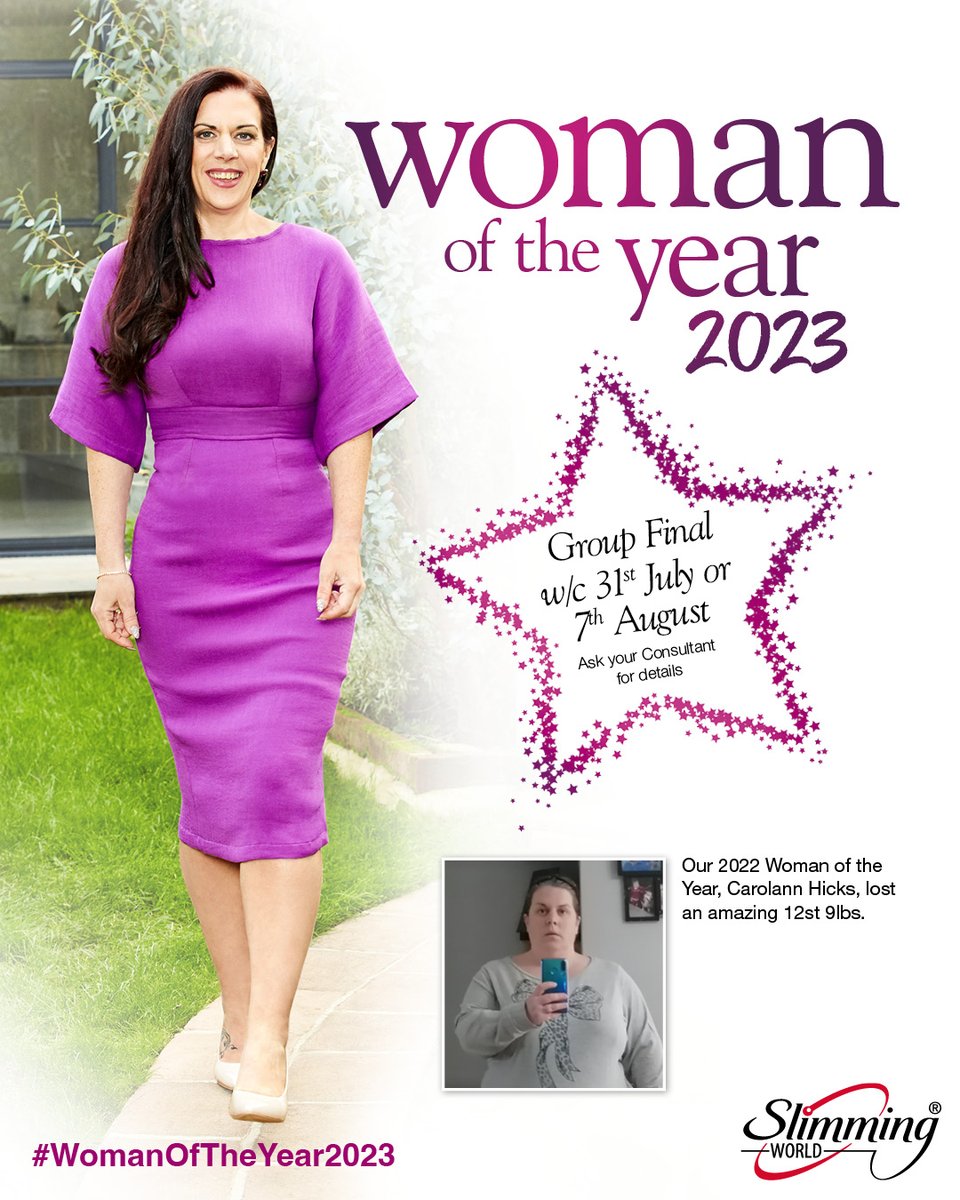 MrsJGeorgeSW's tweet photo. We’re celebrating our fabulous #WomanOfTheYear2023 in group this week 👑. Whether they’ve lost 7lbs or 10st, we come together to celebrate the women who brighten up group our group the most 😍. If you’d love to hear our nominees share their stories in group, drop me a message 💌 https://t.co/6D6GkkoQzu