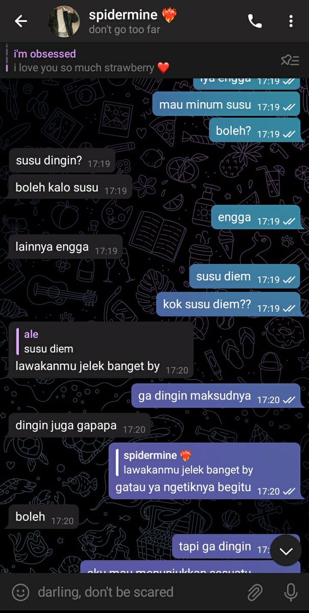 kamus bahasa Alen, susu diem = susu ga dingin