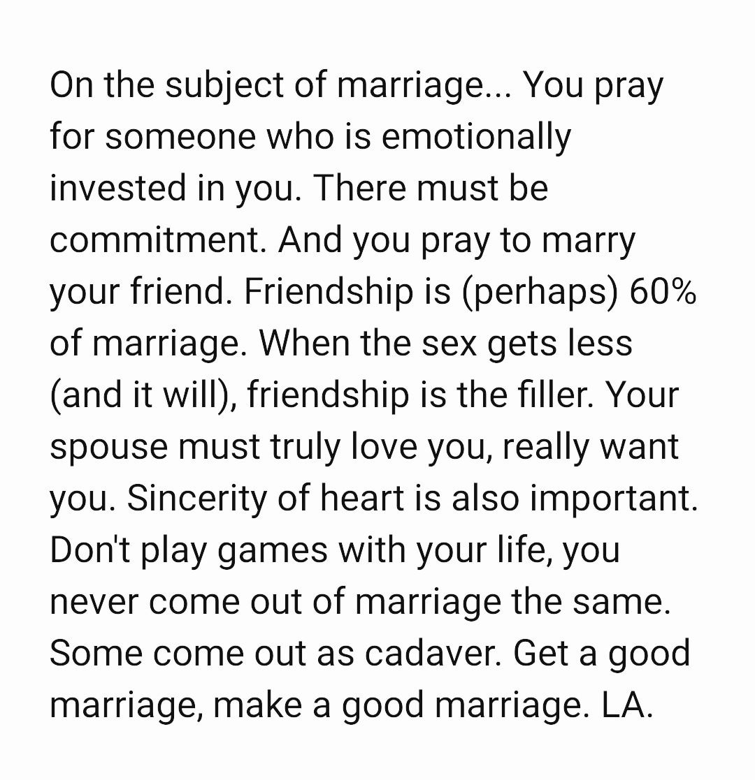 LekeAlder's tweet photo. On marriage... https://t.co/8SzMN6BvEN