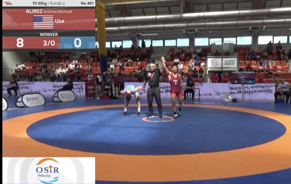Poland Open Rd 2: <a href="/andrewalirez970/">Andrew Alirez</a> defeats 3x World Champion &amp; Olympic Silver Medalist Haji Aliyev (Azerbaijan), 8-0. #BearDown