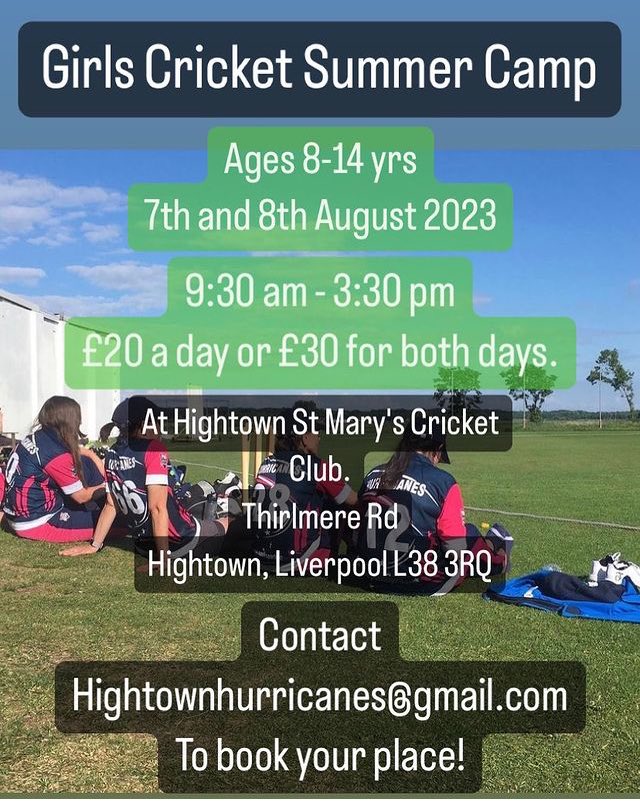 Any girls who wants to give cricket a go, are aged between 8-14 and around on 7-8 Aug, just get in touch for our Summer Camp! 🏏🏏🏏