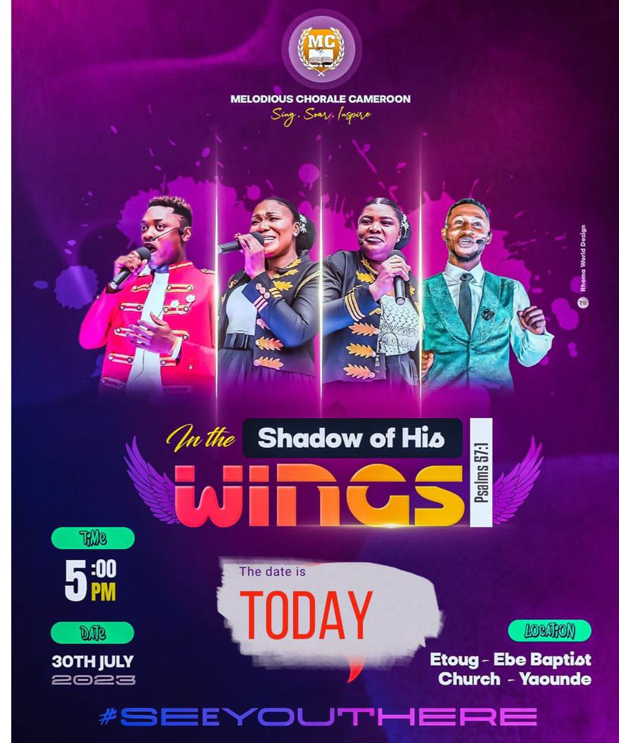 MelodiousCCmr's tweet photo. MC: Interestingly,  #InTheShadowOfHisWings will be LIVE on FACEBOOK and TIKTOK💃💃🥳🥳 

Here are the links to our pages;
*Facebook:* https://t.co/2d4VqpQa0W

#MelodiousChoraleCMR 
#MC
#singsoarinspire
#InTheShadowOfHisWings https://t.co/Rv3XmagLT6