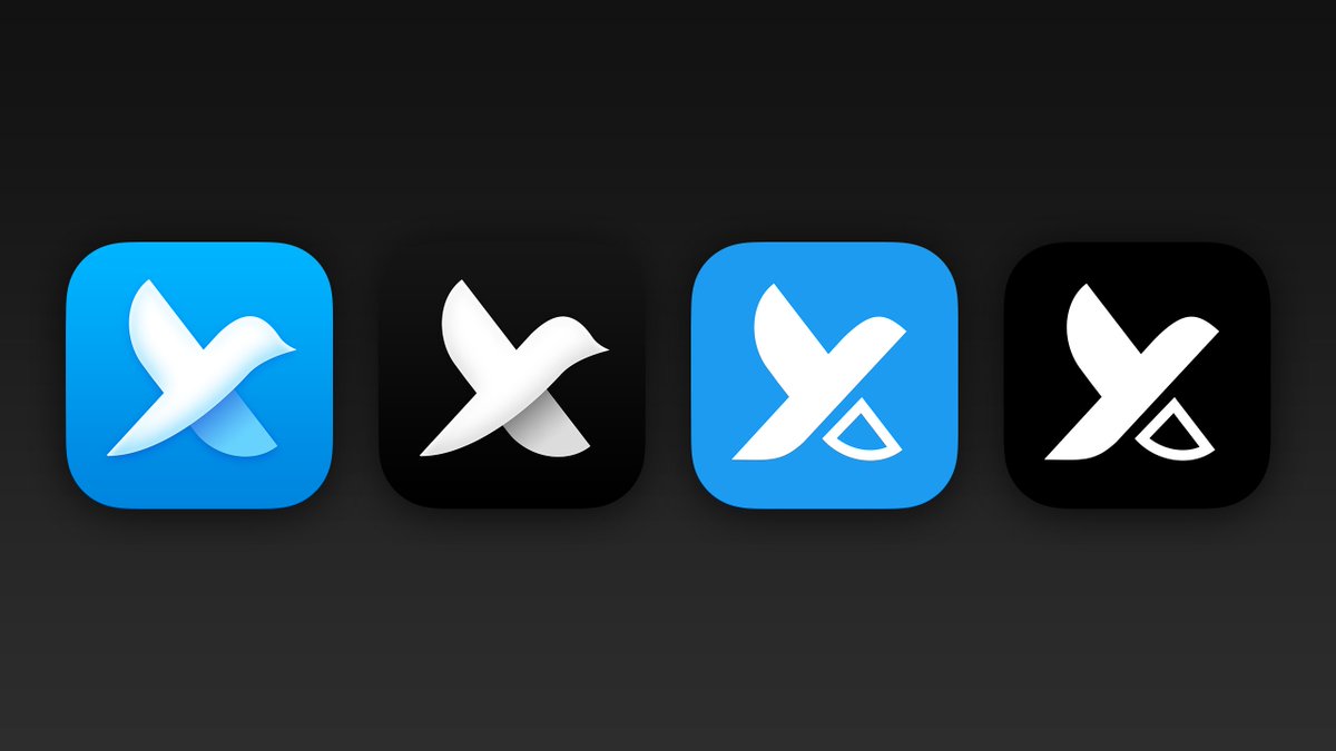 flarup's tweet image. A little set of Bird-X app icon explorations to ease the transition. 

PNGs &amp;amp; PSD🕊️→ pixelresort.gumroad.com/l/twitter-x