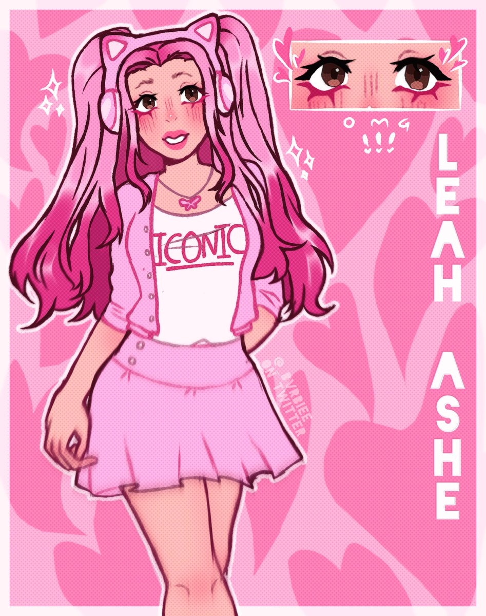 MEEM0N_'s tweet photo. 🩷🦩
 Fanart for @LeahAshe !!
 I was planning to re-draw a fan art I did a while ago, buttt I decided to do a new one instead 🙀🙀
#RTC https://t.co/lImaePBepP