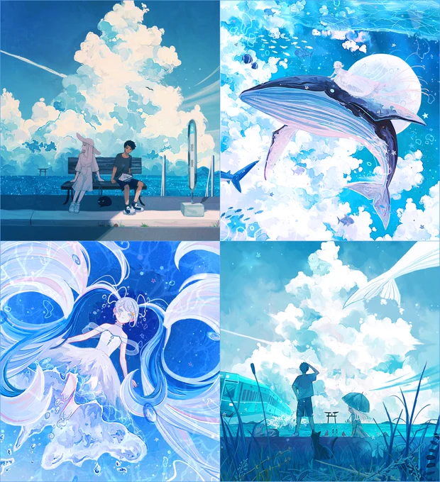 #今月描いたイラストを晒そう   夏を乗り切るための涼しい絵