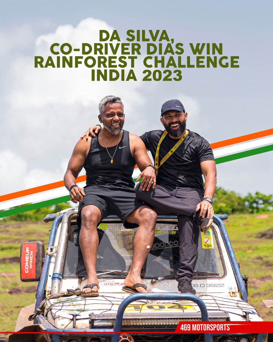 Following a week-long battle among some of India’s best off-roaders, Goan driver Cedrick Jordan Da Silva (42) and co-driver Mackwin Dias (38) were declared the Rainforest Challenge India 2023 champions…Read facebook.com/10008155317500…

#RFCIndia #RainforestChallengeIndia #Champions
