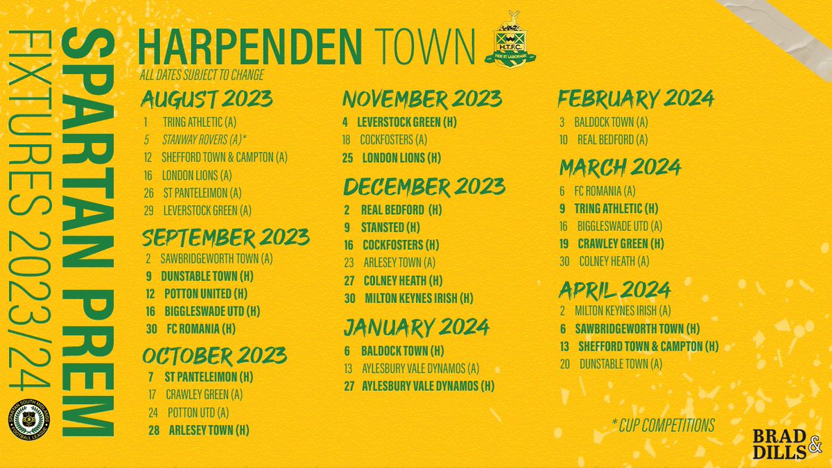 🗓️ FIXTURES

Our fixtures for the new season in the SSMFL.

#OneTeamOneTown🟡🟢🦌