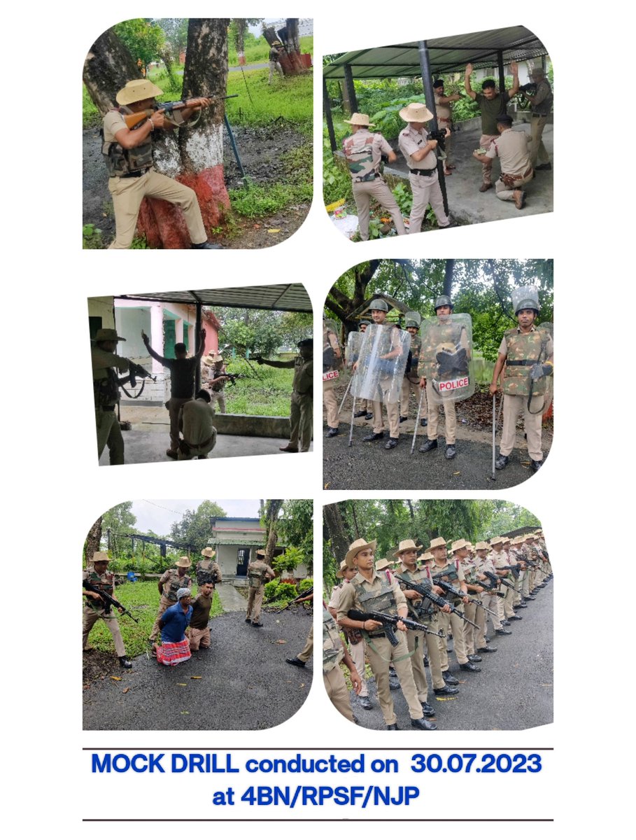 Rpsf4Bn's tweet photo. #mockdrill
#Securitypurposes
Today on 30.07.2023 in the presence of Commanding Officer 4BN/RPSF/NJP, a mock drill was conducted by the HQ and Cadre Coy Officers and Staff of 4Bn for security purposes in the BN premises. https://t.co/aVvVNKDblX