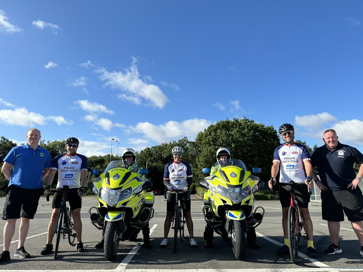 Final day and the last little ride to the @UK_NPM with @PolUnityTourUK @UKPUTNorthEast Team @DurhamPolice looking well