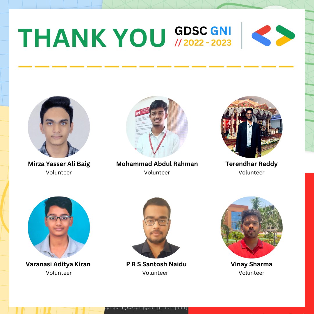 gdsc_gni's tweet photo. "And that's a wrap folks..."

A tenure filled with connections, friends , goals, dreams and achievements has finally come to an end.

Thank you qnd hoping to meet you soon...🍻 

#gdsc #gdscindia #google #gdscgni #googleindia #developerstudentclubs #googledevs #dyk_gdsc_gni 
#gni https://t.co/wcsntcyNCD