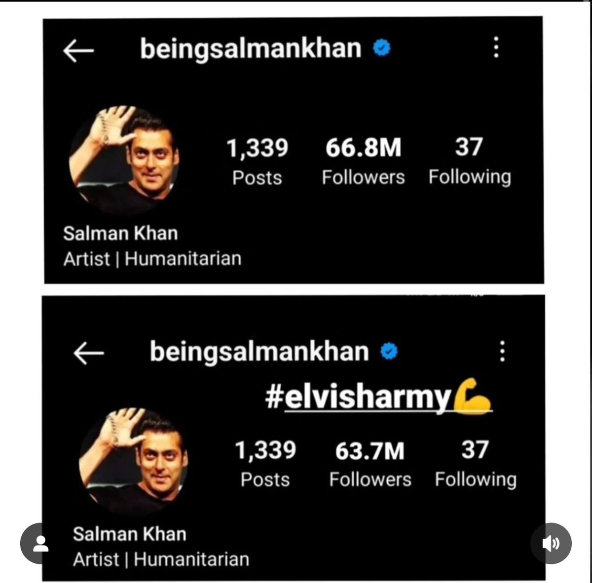 ShreeRadhaRani_'s tweet photo. SALLU BHAI KE 3M DOWN HO GAYE 😂😂 AB SIRF BOT FOLLOWER BACHE HAI BAKI TO REAL WALE TO UNFOLLOW HO GAYE😂😂😂😂
#SameOnYouSalman
#ElvishArmy
#BiggBosOTT2
#systemmmmmmmmm https://t.co/NFXRySTDjM