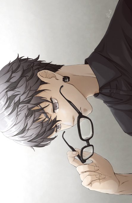 「black shirt eyewear removed」 illustration images(Latest)