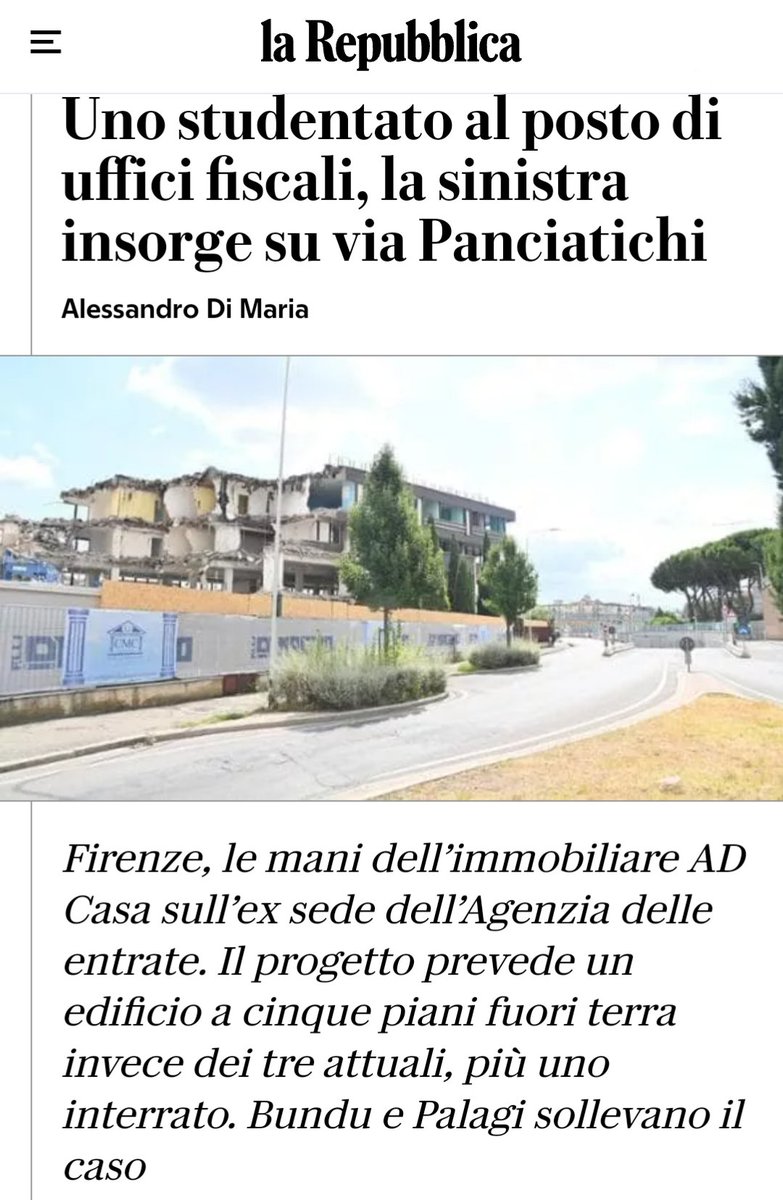 FI_Possibile's tweet photo. Un altro #studentato (privato) sta per sorgere a #Firenze. Uno dei tanti, tra quelli già costruiti e soprattutto quelli che nasceranno nei prossimi mesi e anni. Sono strutture che svolgono anche attività ricettiva: #alberghi senza le regole degli alberghi.
#Overtourism #Airbnb https://t.co/HGEJ3fkqqg