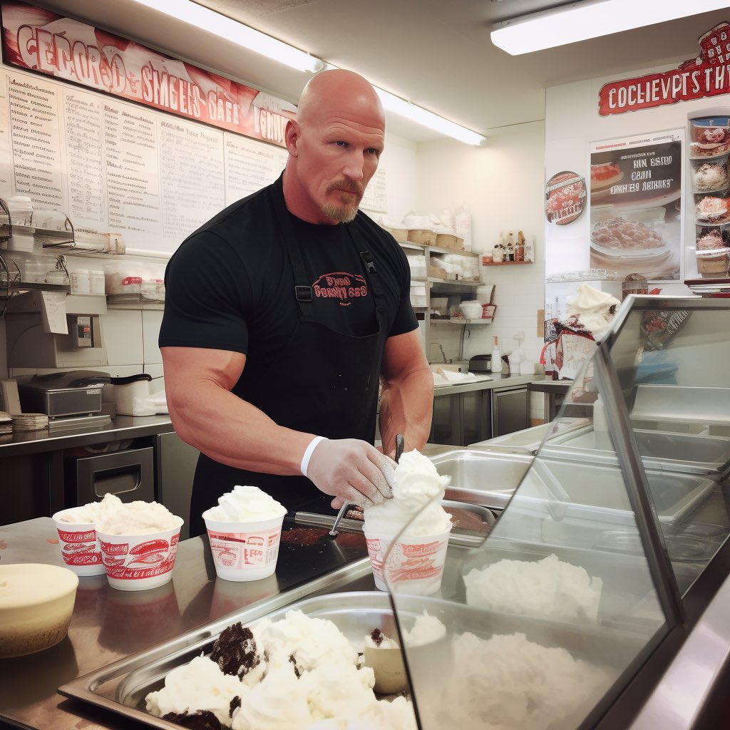 kokesmush's tweet photo. Stone Cold working at Cold Stone https://t.co/ByUvC9z72n