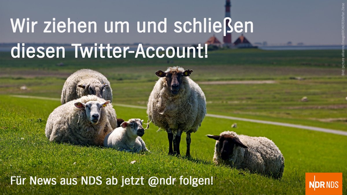 Liebe Community, dieser Twitter-Account zieht am 1. August um: Nachrichten aus NDS gibt es dann exklusiv unter @NDR – wir würden uns sehr freuen, wenn ihr uns dorthin folgt. Ein Tipp: Filtert dort die Tweets mit #NDRNDS für News aus unserer Region.