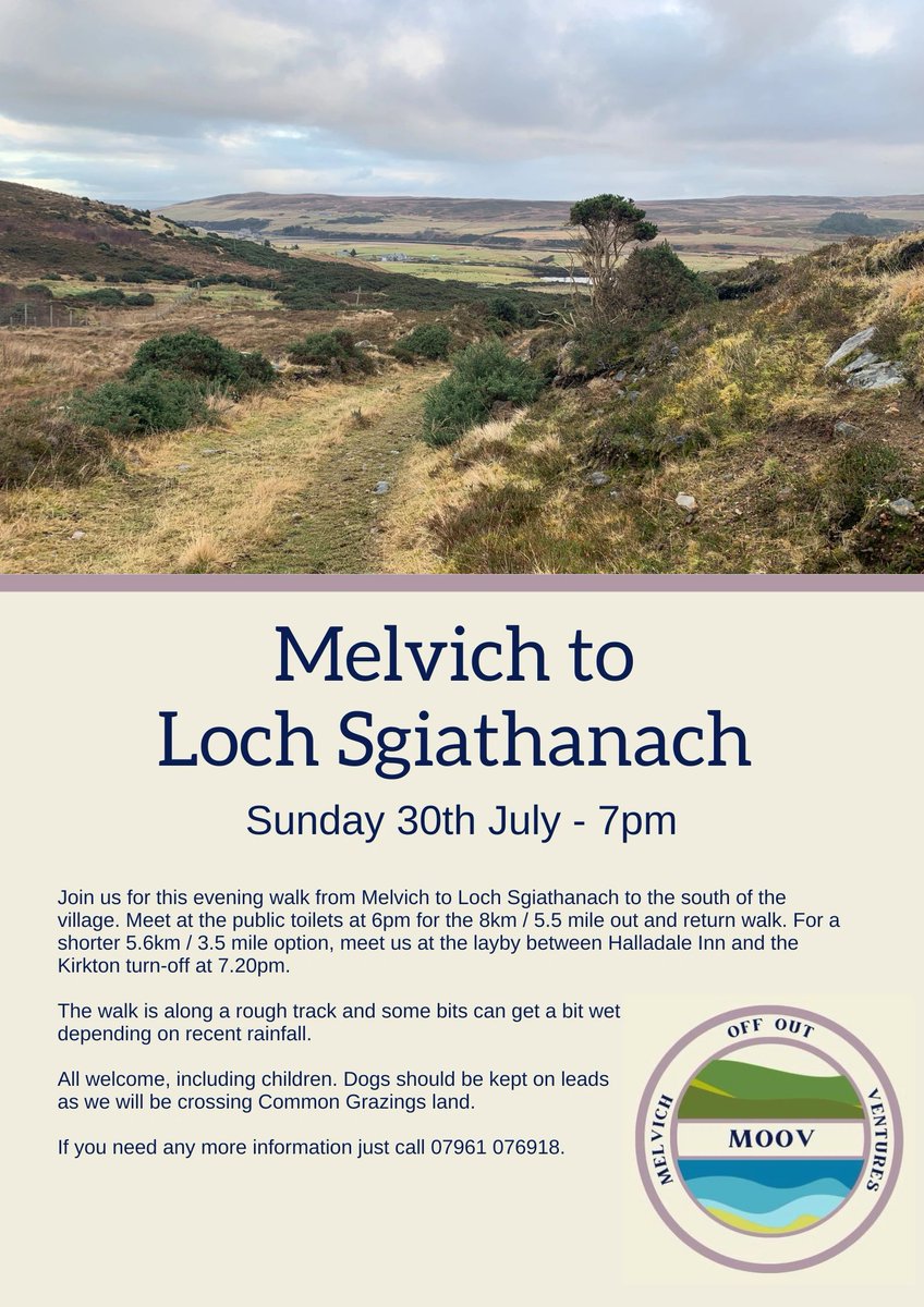 Melvich_SCIO's tweet photo. Next MOOV walk this evening - Melvich to Loch Sgiathanach. Why not come along? https://t.co/fWOMimpUIk
