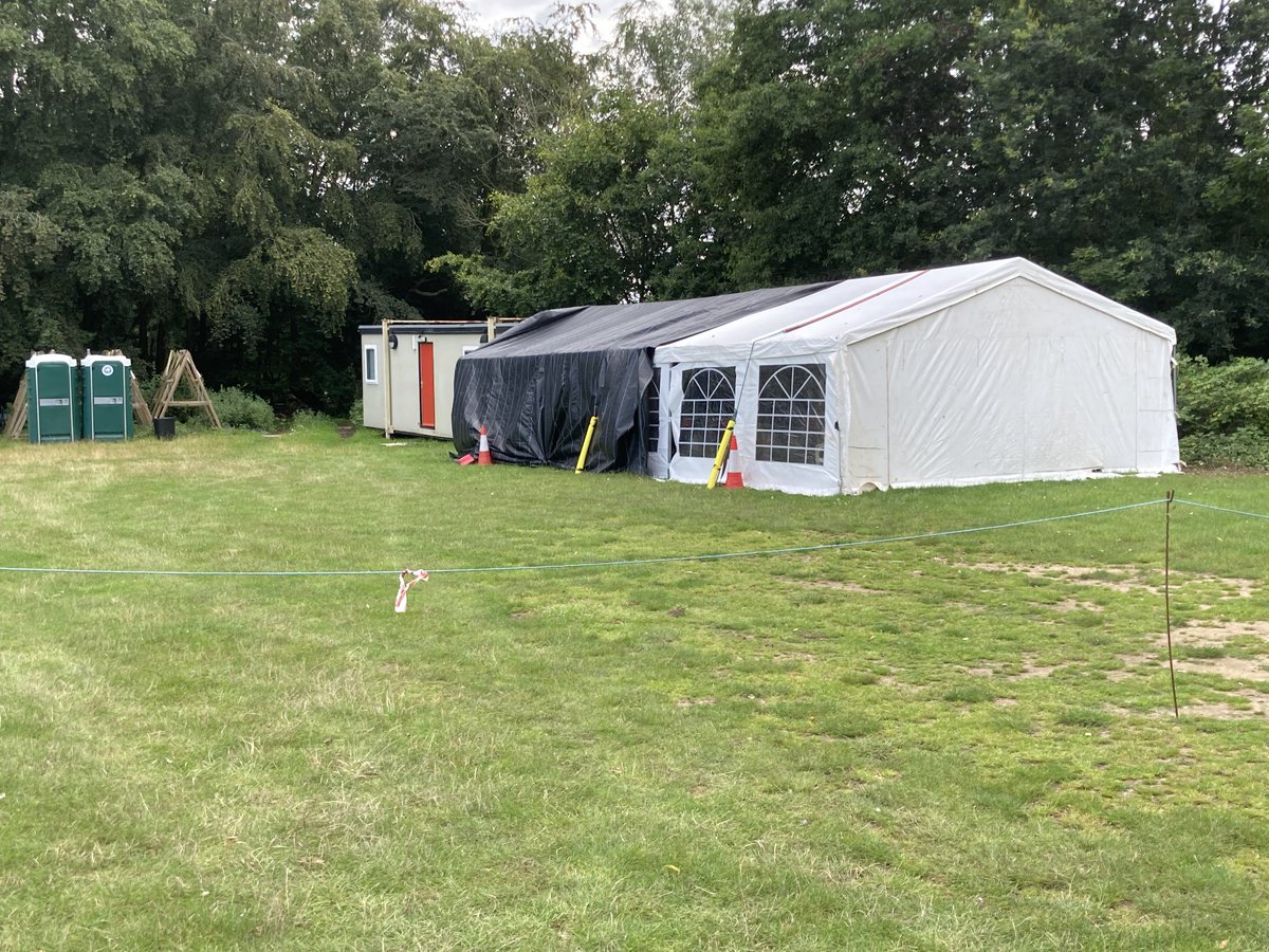 Just one day to go! Field is ready, marquees are up, but it doesn't look the same as usual - there's no trench! Plus one marquee is zipped up and another is covered in black. What is going on?! Come along tomorrow between 10am and 3pm and find out, this week's programme is below.