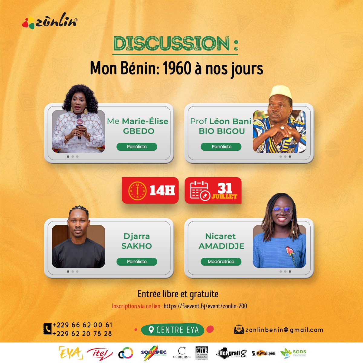 zonlinbj's tweet photo. C’EST PARTI POUR #ZONLIN2023!! 🚀

Le festival démarre ce lundi 31 juillet avec une passionnante discussion intergénérationnelle animée par @AmadidjeNicaret 

🚨 Nous vous invitons à être ponctuel. Les premiers arrivés seront les premiers installés. https://t.co/CO5EhT8wOv