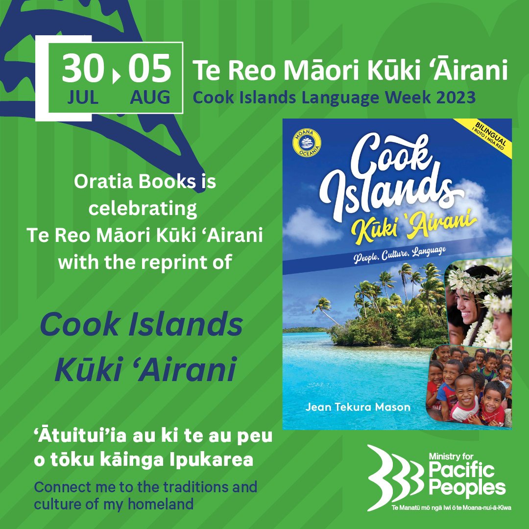 OratiaBooks's tweet photo. Kia Orāna kōtou kātoatoa
Oratia is celebrating Te Reo Māori Kūki 'Āirani / #CookIslandsLanguageWeek with the reprint of the Moana Oceania series' book Cook Islands – Kūki ‘Airani https://t.co/zMirTfbKoH
#tereomāorikūkiāirani @CookIslands @RNZPacific @Pacific_Peoples #oratiabooks https://t.co/ZMmSCkGJ17