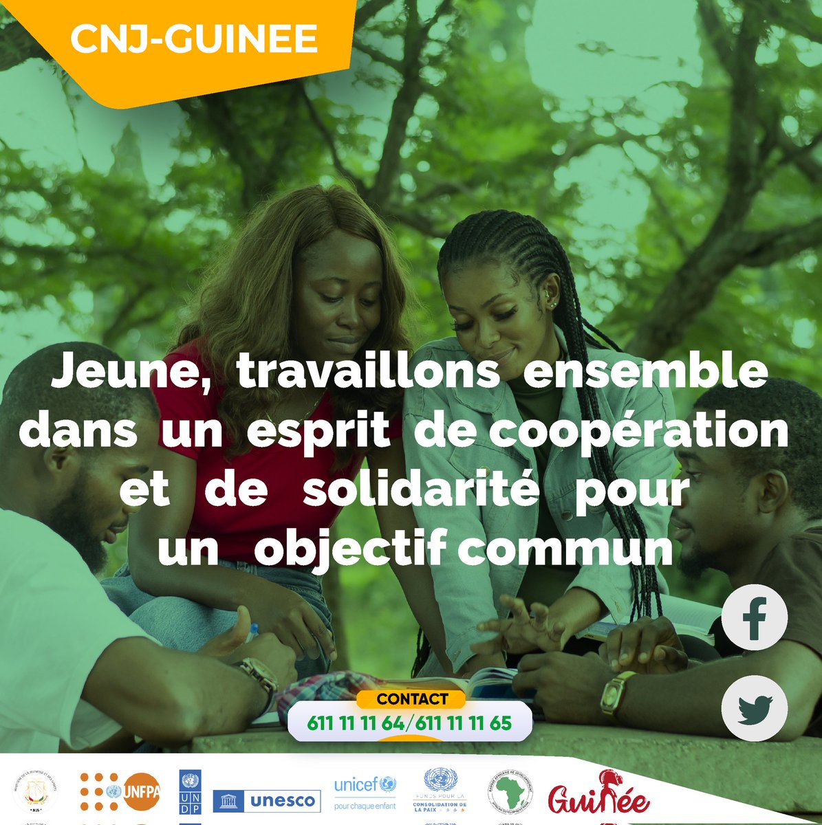 guinguireazize's tweet photo. Jeune de la Guinée, travaillons ensemble dans un esprit de coop��ration et de solidarité pour un objectif commun

@pvnuguinee @PNUDGuinee @UnfpaGuinee @mjs_Guinee https://t.co/tQw0hSBQQj