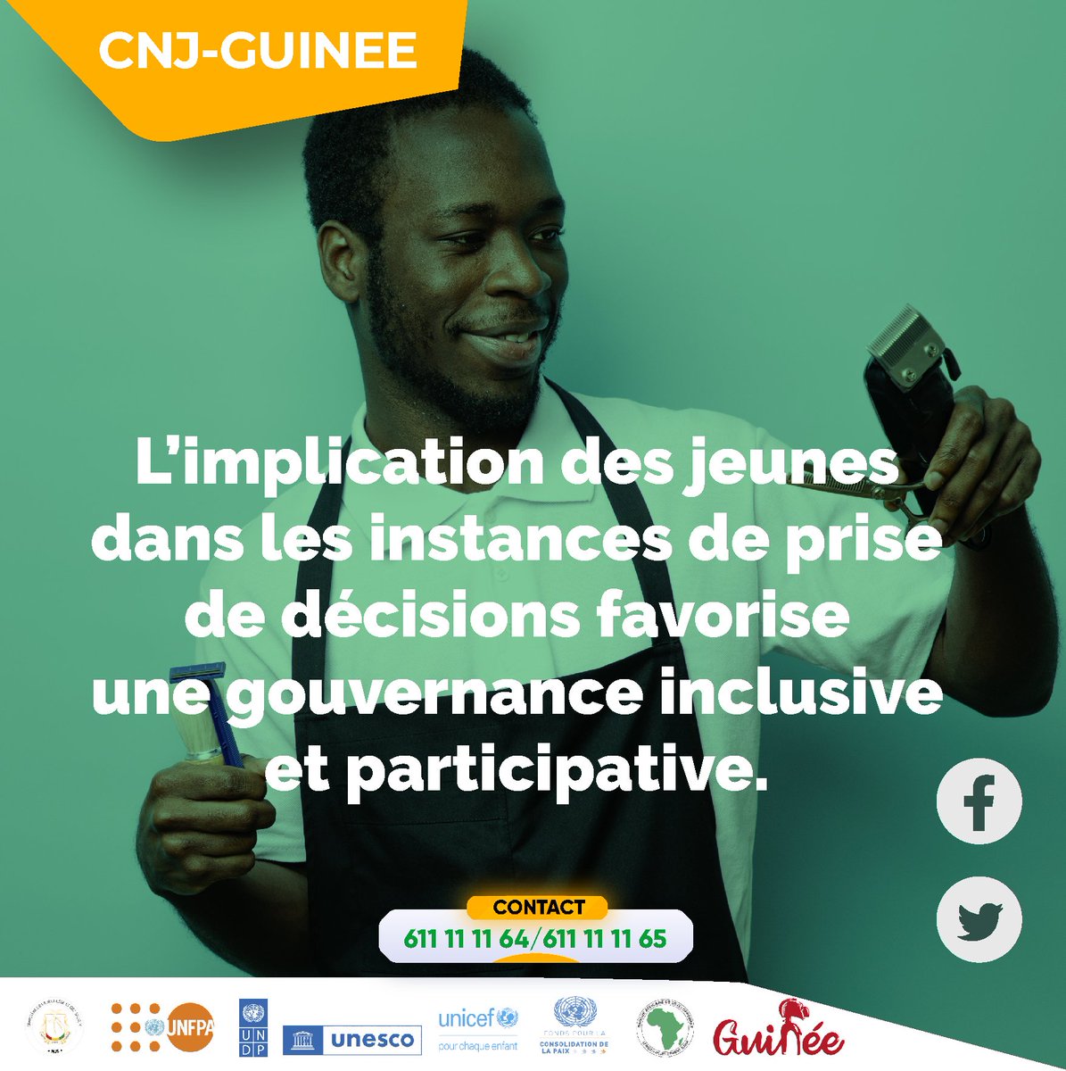 guinguireazize's tweet photo. Jeune de la Guinée, travaillons ensemble dans un esprit de coop��ration et de solidarité pour un objectif commun

@pvnuguinee @PNUDGuinee @UnfpaGuinee @mjs_Guinee https://t.co/tQw0hSBQQj