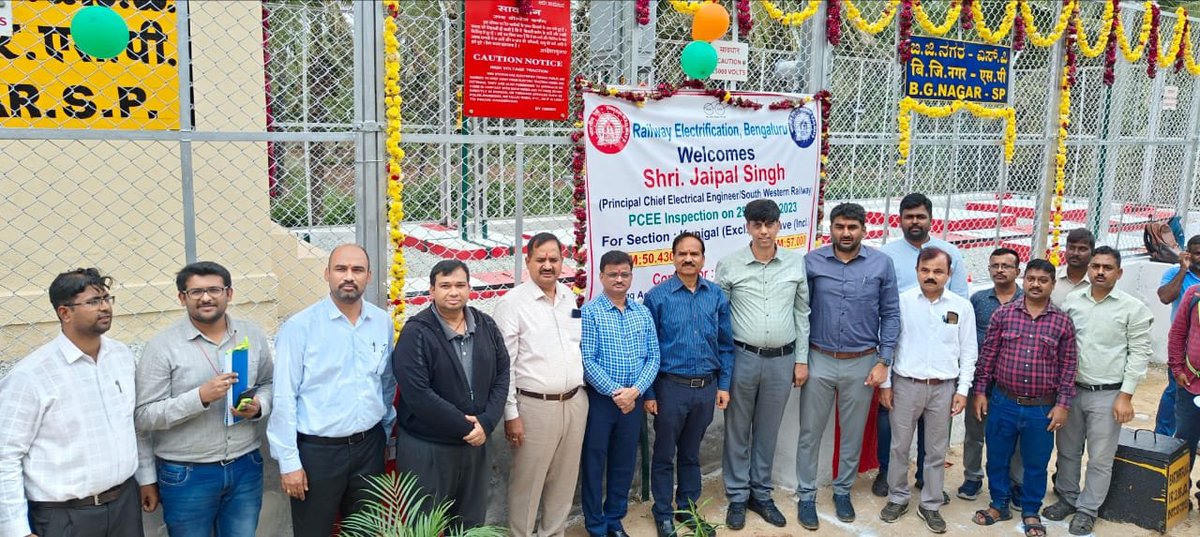 COREDGMPR's tweet photo. #mission100percentelectrification
Statutory Inspection of RE works followed by speed trial at full sectional speed(105 Kmph) in Kunigal-BG Nagar- Hirisave single line section (50 RKM/57 TKM) of SBC Division of SWR completed. https://t.co/xTf5f3Y0rc