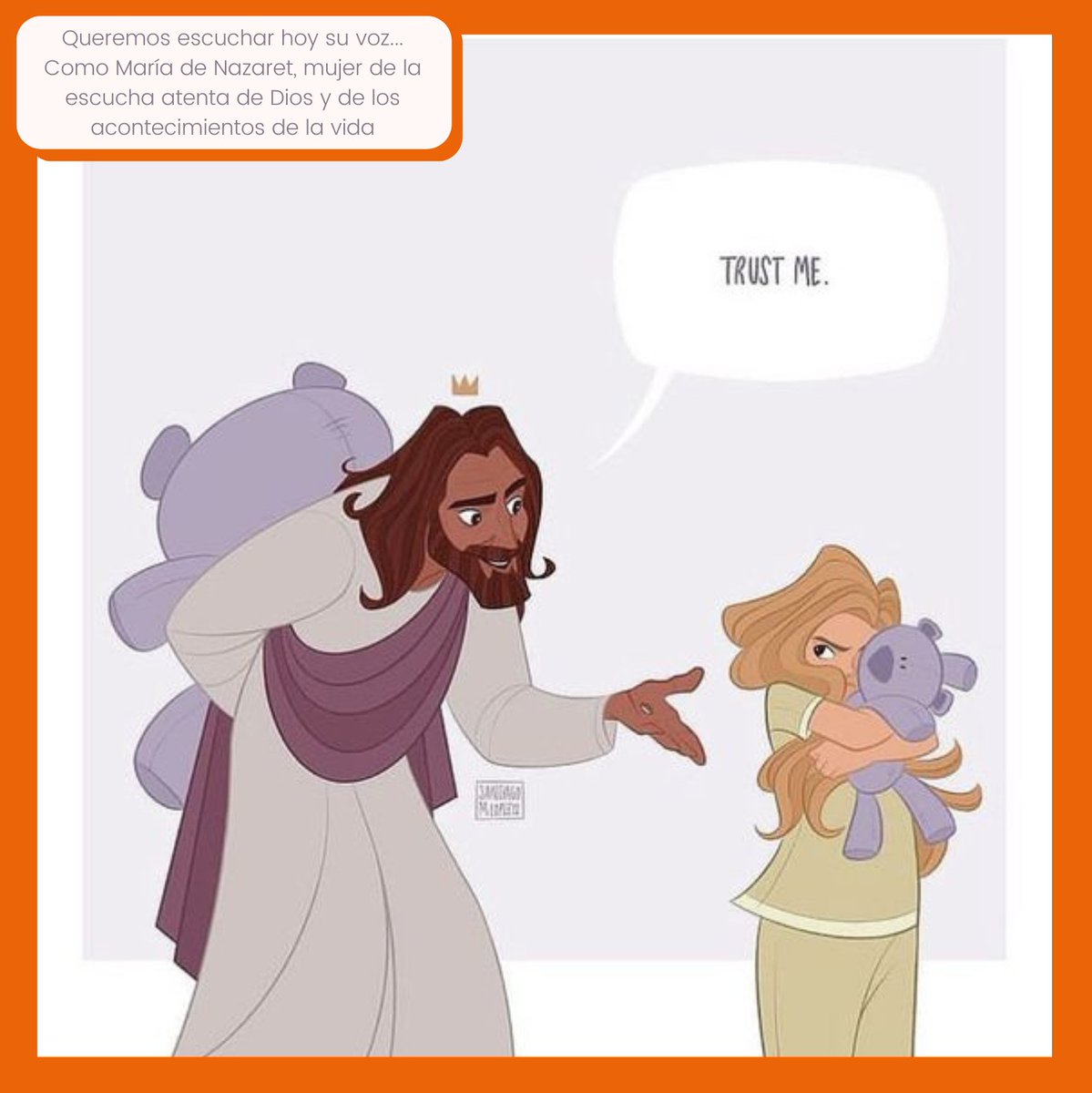 Queremos escuchar hoy su voz... Como María de Nazaret, mujer de la escucha atenta de Dios y de los acontecimientos de la vida, procuraremos cultivar una actitud sencilla y acogedora, profunda y disponible, dócil a sus palabras, que sorprenden, y a su propuesta, que desborda: