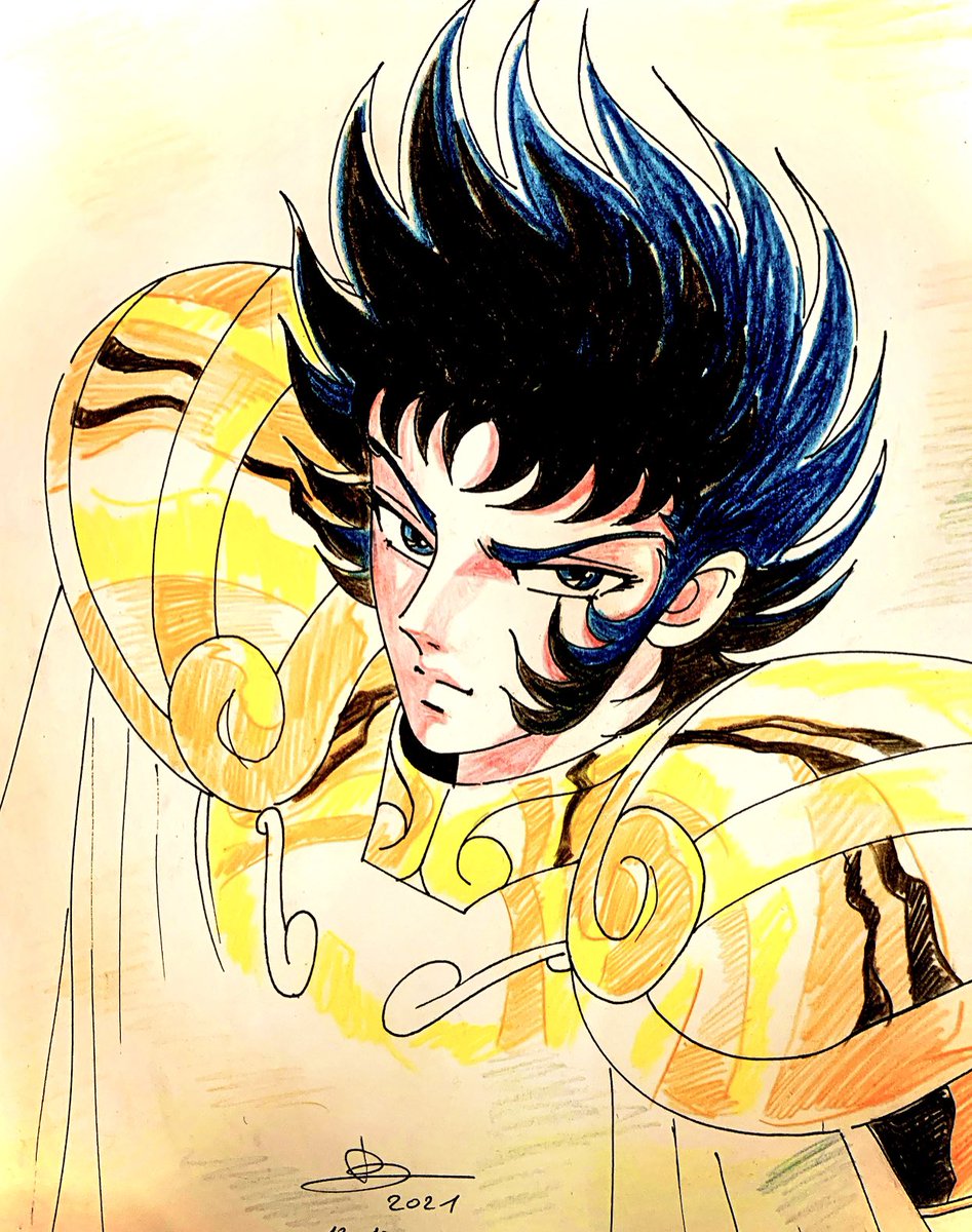 Damsartist1's tweet photo. Shura Gold Saint du Capricorne 
#fanartsaintseiya #drawpencil https://t.co/uwwgUFbp8U