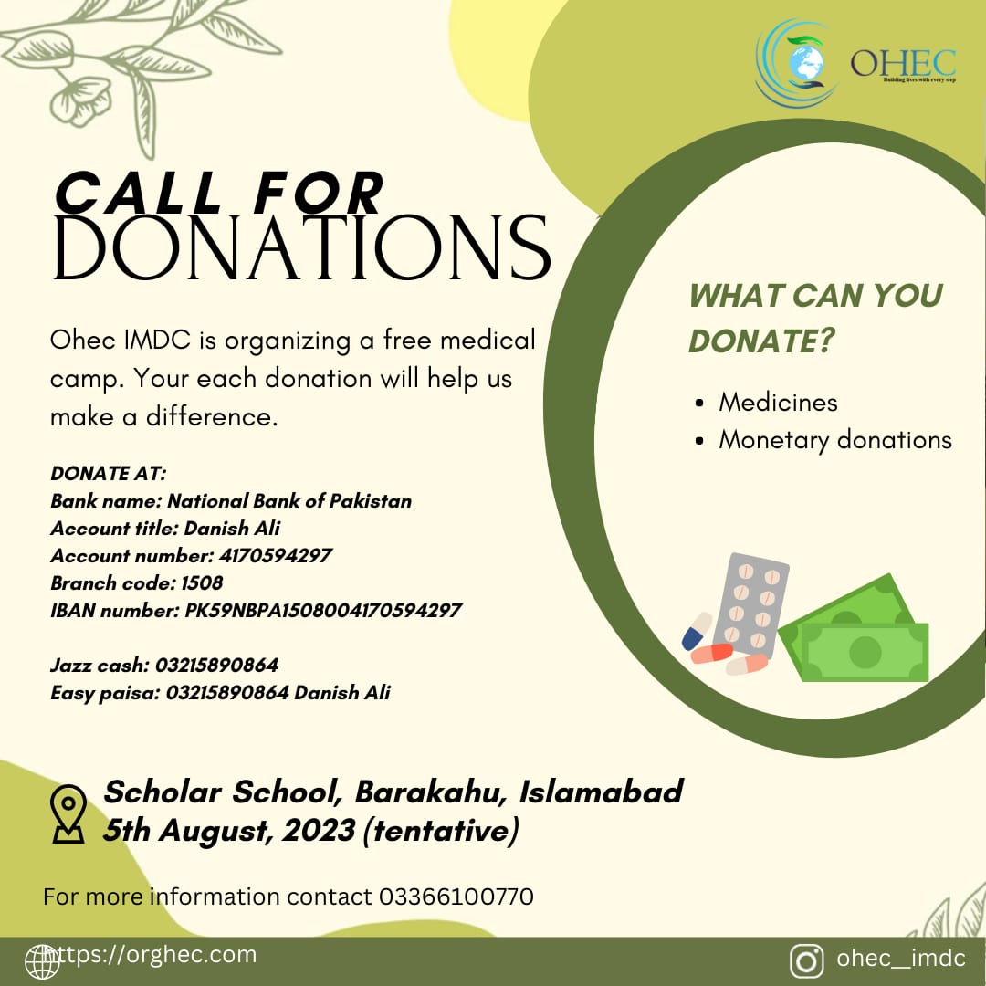 orghec's tweet photo. Healthcare is a basic human right, yet many people in our community are unable to access it due to financial constraints.

That's why team IMDC-OHEC is organizing a medical camp to provide free healthcare services to those in need. 
#OHEC https://t.co/JYlc6lu0xk