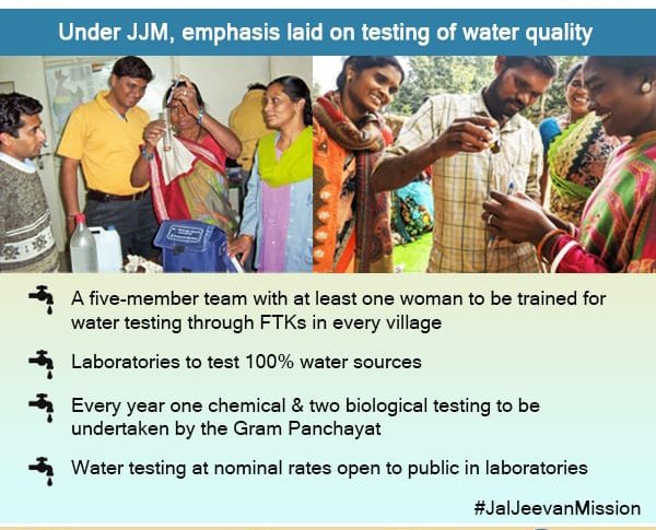 #JJM is a decentralised and community managed programme with the local community responsible for ensuring that all drinking water source(s) and delivery points (sample basis) are regularly tested for water quality. 
#capacitybuilding #Training
#WaterTesting #FTK