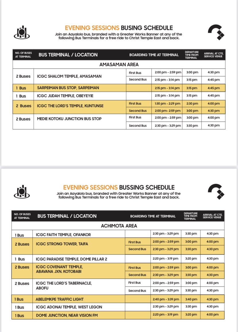 pneumatemple's tweet photo. Busing Schedule to GW2023
#GW2023
#WeAreICGC 
#yellowsundays 
#40DOP https://t.co/T8HgyQtgYQ