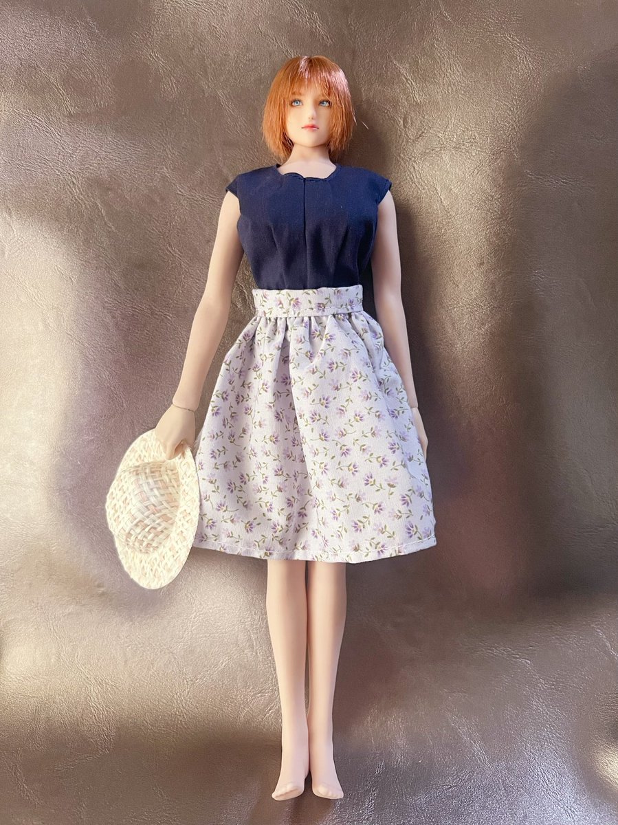 roomragoon's tweet photo. 1/6 ファイセン TBLeague S07C 紺色トップス 花柄ギャザースカート 帽子セット、ヤフオク出品中です。 https://t.co/u9i6PX4kcJ