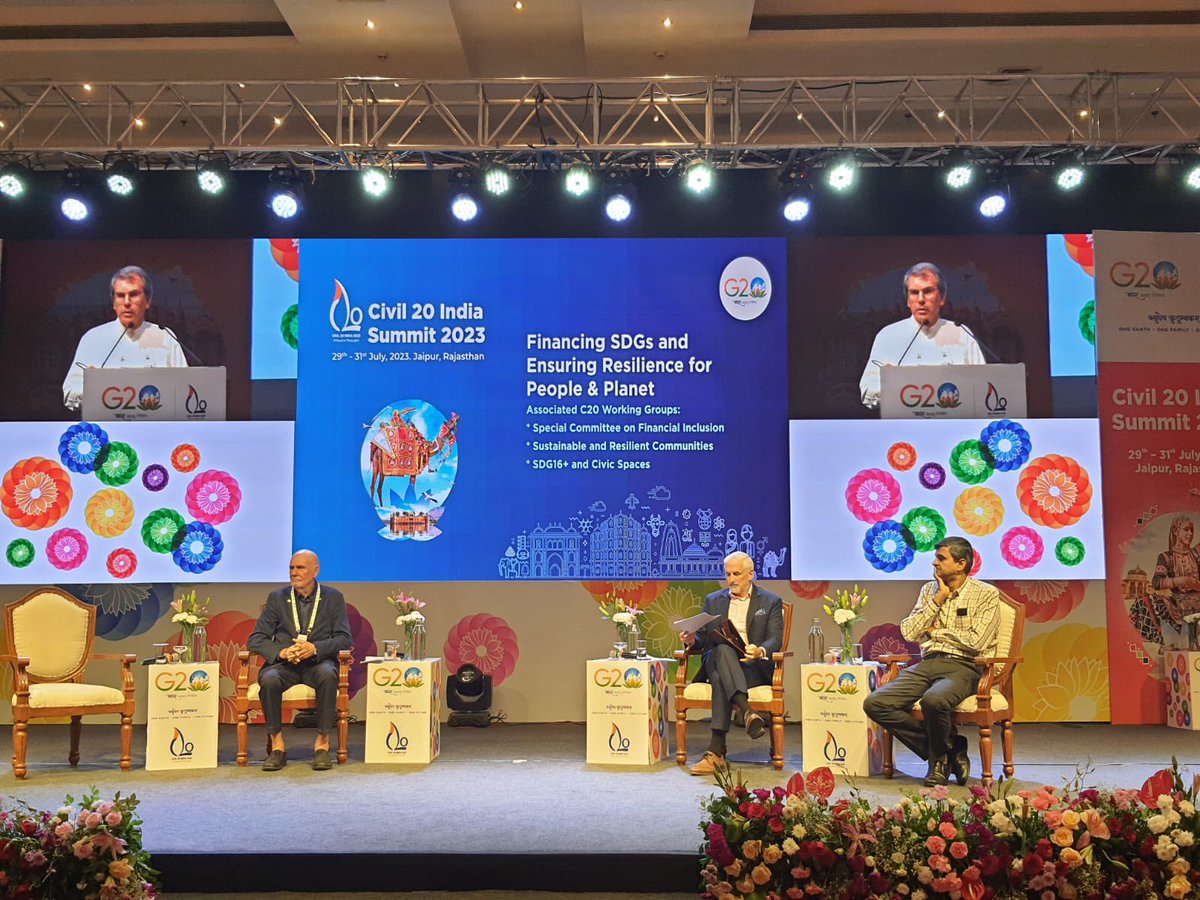 The Civil20 India 2023 Summit saw a session on Financing SDGs and Ensuring Resilience for People & Planet which was held today at Jaipur.