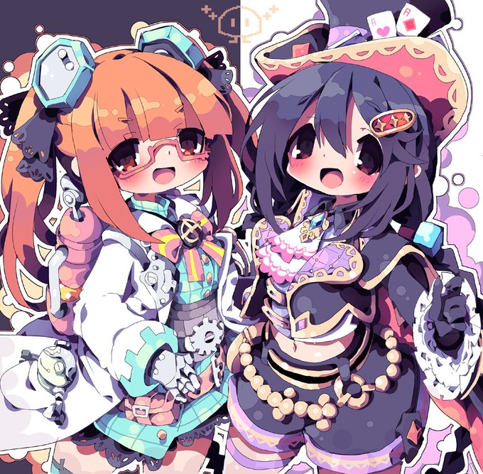 おSkebのリクで描かせていただいた三好紗南ちゃんと池袋晶葉ちゃん 