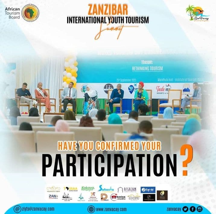 Did you know? 🎺🎺

Zanzibar International Youth Tourism Summit 2023 holds 6th to 10th October, 2023.

Participants at ZIYTS 2013 will get a unique experience camping at one of the best Beach  Destinations in Zanzibar. 

Secure your participation to get this amazing experience!