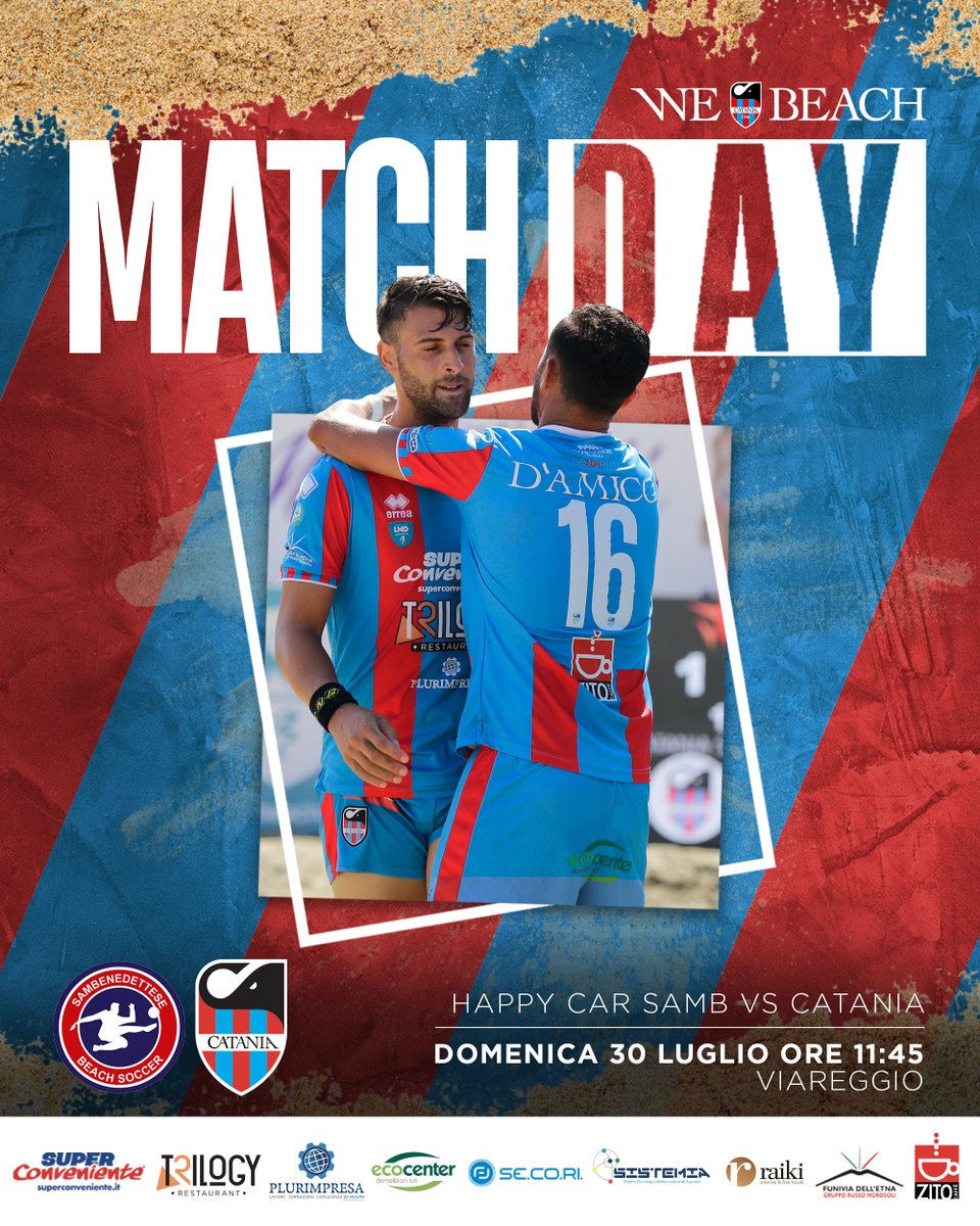 cataniafc_'s tweet photo. ποΈβ½π₯ | MATCHDAY #BeachSoccer
π In campo i rossazzurri contro la Sambenedettese nella finale 5ΒΊ/6ΒΊ posto
πͺ Oggi alle 11:45 a Viareggio
π₯ Diretta del Match πΊ Non mancare! π https://t.co/xBf0BKpEZh
#WeBeach #ForzaCataniaπ΄π΅ https://t.co/aqXvO0N9b2